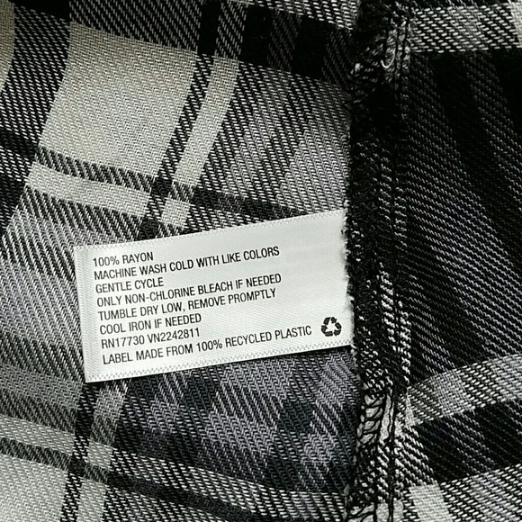 Black & white plaid shift shirt dress size XS New - Picture 7 of 8